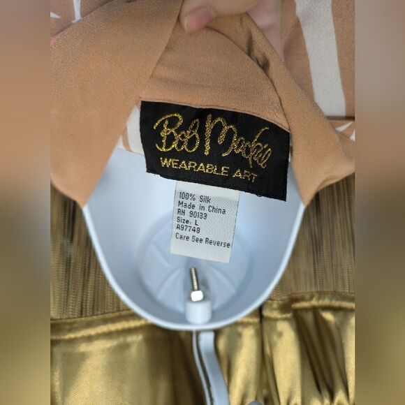 NWT Silk Bob Mackie Wearable Art 2 Piece Set Bamboo Tank Top and Blouse Size L - Picture 8 of 10
